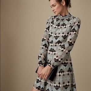 Reiss Ardelle Geometric Heart Print Dress, US Size 4/UK Size 8